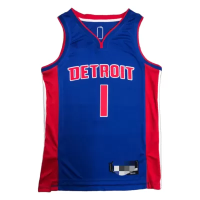 Detroit Pistons Allen Iverson #1 2021/22 Swingman Jersey Blue for men - Association Edition - uafactory