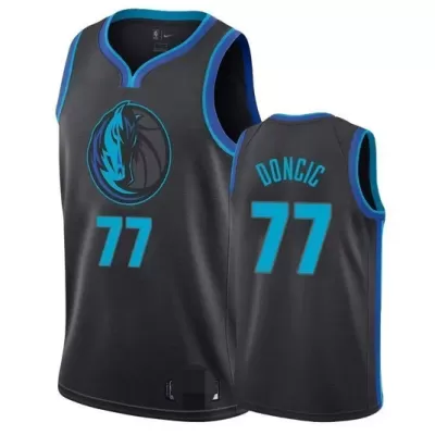 Dallas Mavericks Luka Doncic #77 2019 Swingman Jersey Black for men - City Edition - uafactory