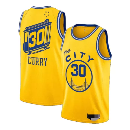 Men's Golden State Warriors Curry #30 Yellow Retro Jersey - Classic Edition - uafactory