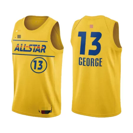 All Star Paul George #13 2021 Swingman Jersey Yellow for men - uafactory