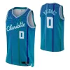 Charlotte Hornets Miles Bridges #0 2021/22 Swingman Jersey Blue for men - City Edition - uafactory