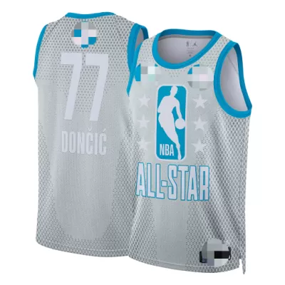 All Star Luka Doncic #77 2022 Swingman Jersey Gray for men - uafactory