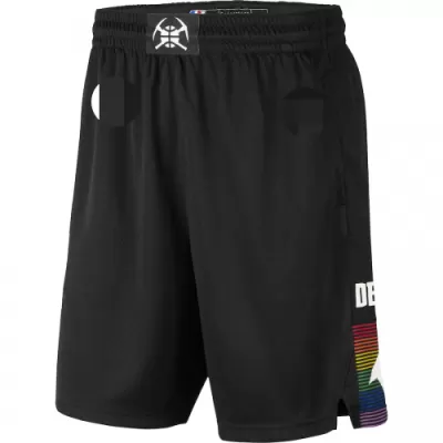 Men's Denver Nuggets Black Basketball Shorts 2019/20 - City Edition - uafactory