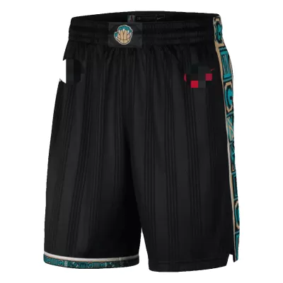 Men's Memphis Grizzlies Black Basketball Shorts 2020/21 - City Edition - uafactory