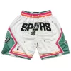 Men's San Antonio Spurs White Basketball Shorts - uafactory