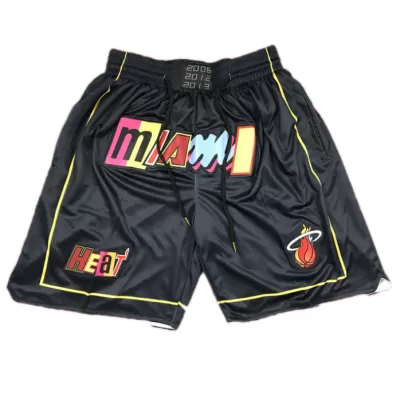 Men's Miami Heat Black Basketball Shorts - uafactory