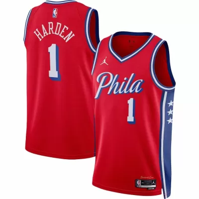 Philadelphia 76ers James Harden #1 22/23 Swingman Jersey Red for men - Statement Edition - uafactory