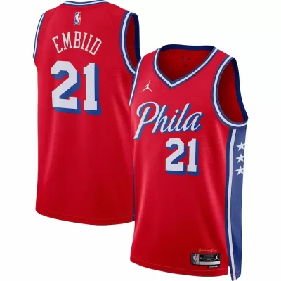 Philadelphia 76ers Joel Embiid #21 22/23 Swingman Jersey Red for men - Statement Edition - uafactory