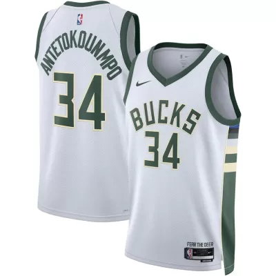 Milwaukee Bucks Bucks Antetokounmpo #34 2022/23 Swingman Jersey White for men - Association Edition - uafactory