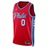 Philadelphia 76ers Tyrese Maxey #0 22/23 Swingman Jersey Red for men - Statement Edition - uafactory