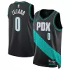 Portland Trail Blazers Damian Lillard #0 22/23 Swingman Jersey Black for men - City Edition - uafactory