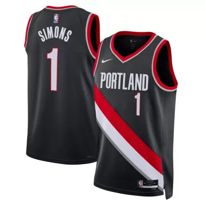 Portland Trail Blazers Anfernee Simons #1 22/23 Swingman Jersey Black for men - Association Edition - uafactory