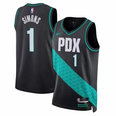 Portland Trail Blazers Anfernee Simons #1 22/23 Swingman Jersey Black for men - City Edition - uafactory