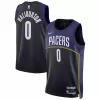 Indiana Pacers Tyrese Haliburton #0 2022/23 Swingman Jersey Navy for men - City Edition - uafactory