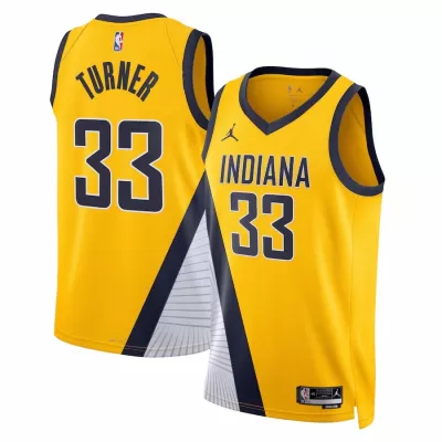 Indiana Pacers Myles Turner #33 2022/23 Swingman Jersey Yellow for men - Statement Edition - uafactory