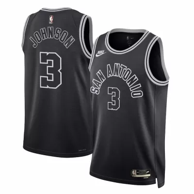 San Antonio Spurs Keldon Johnson #3 2022/23 Swingman Jersey Black for men - Classic Edition - uafactory