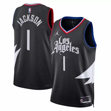 Los Angeles Clippers Reggie Jackson #1 2022/23 Swingman Jersey Black for men - Statement Edition - uafactory