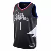 Los Angeles Clippers Reggie Jackson #1 2022/23 Swingman Jersey Black for men - Statement Edition - uafactory