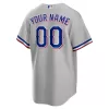 Men Texas Rangers Gray Custom MLB Jersey - uafactory