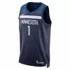 Minnesota Timberwolves Anthony Edwards #1 2022/23 Swingman Jersey Navy for men - Association Edition - uafactory