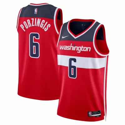 Washington Wizards Kristaps Porzingis #6 2022/23 Swingman Jersey Red for men - Association Edition - uafactory