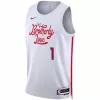 Philadelphia 76ers James Harden #1 2022/23 Swingman Jersey White for men - Statement Edition - uafactory