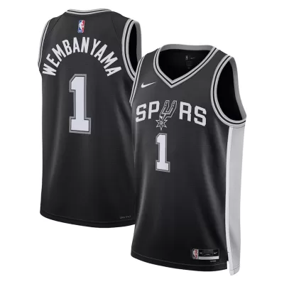 San Antonio Spurs Victor Wembanyama #1 2022/23 Swingman Jersey Black for men - Association Edition - uafactory