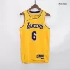 Los Angeles Lakers LeBron James #6 2022/23 Swingman Jersey Gold for men - Association Edition - uafactory