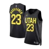 Utah Jazz Lauri Markkanen #23 2022/23 Swingman Jersey Black for men - Statement Edition - uafactory