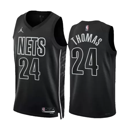Brooklyn Nets Com Thomas #24 2022/23 Swingman Jersey Black for men - Statement Edition - uafactory