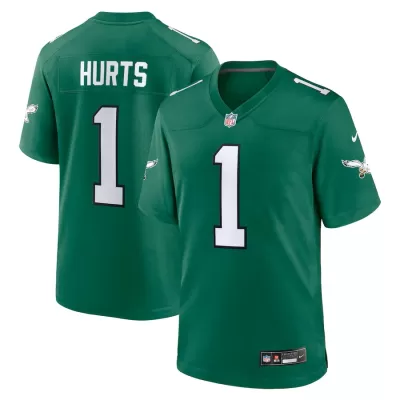 Men Philadelphia Eagles Jalen Hurts #1 Green Game Jersey - uafactory