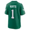 Men Philadelphia Eagles Jalen Hurts #1 Green Game Jersey - uafactory