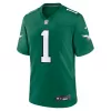 Men Philadelphia Eagles Jalen Hurts #1 Green Game Jersey - uafactory