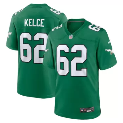 Men Philadelphia Eagles Jason Kelce #62 Green Game Jersey - uafactory