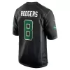 Men New York Jets Aaron Rodgers #8 Black Game Jersey - uafactory