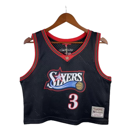 Philadelphia 76ers Allen Iverson #3 1997/98 Swingman Jersey Black for women - uafactory