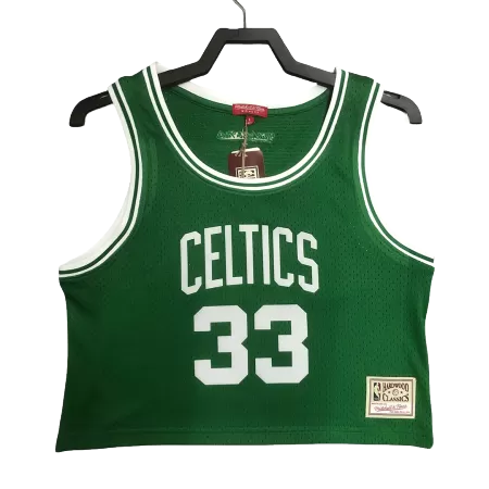 Boston Celtics Larry Bird #33 1985/86 Swingman Jersey Green for women - uafactory