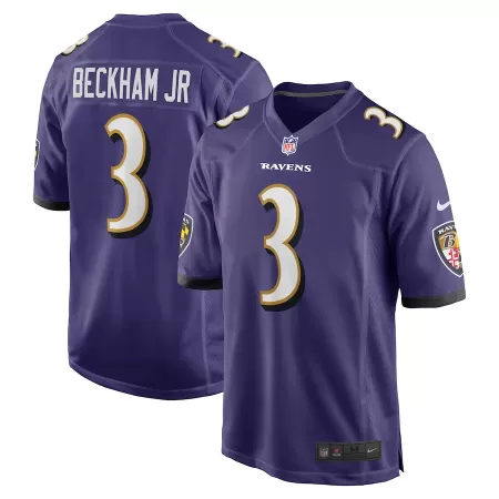 Men Baltimore Ravens Beckham Jr. #3 Purple Custom Game Jersey - uafactory