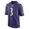 Men Baltimore Ravens Beckham Jr. #3 Purple Custom Game Jersey - uafactory