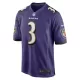 Men Baltimore Ravens Beckham Jr. #3 Purple Custom Game Jersey - uafactory