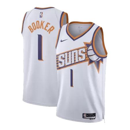 Phoenix Suns Devin Booker #1 2023/24 Swingman Jersey White for men - Association Edition - uafactory