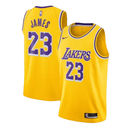 Los Angeles Lakers LeBron James #23 2022/23 Swingman Jersey Gold for men - Association Edition - uafactory