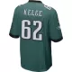 Men Philadelphia Eagles Jason Kelce #62 Green Custom Game Jersey - uafactory