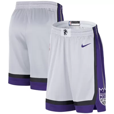 Men's Sacramento Kings White Basketball Shorts 2022/23 - Association Edition - uafactory