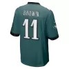 Men Philadelphia Eagles A.J. Brown #11 Midnight Green Game Jersey - uafactory