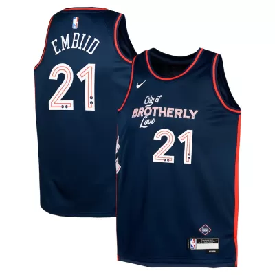 Youth Philadelphia 76ers Joel Embiid #21 Navy Swingman Jersey - City Edition - uafactory