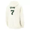 Men's Boston Celtics Jaylen Brown #7 2023/24 Hoodie Cream - uafactory