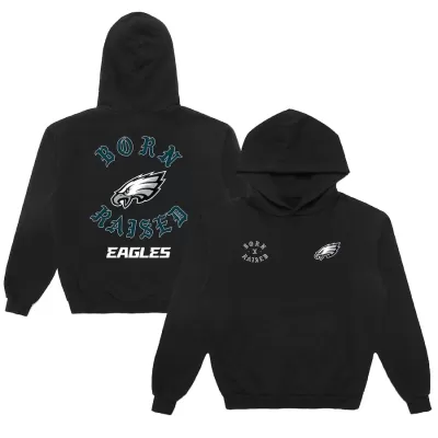 Men Philadelphia Eagles Black NFL Hoodie - uafactory