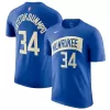 Milwaukee Bucks Giannis Antetokounmpo #34 2023/24 Swingman Jersey Royal for men - City Edition - uafactory