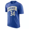 Milwaukee Bucks Giannis Antetokounmpo #34 2023/24 Swingman Jersey Royal for men - City Edition - uafactory